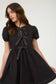 Black Puff Sleeve Mini Dress