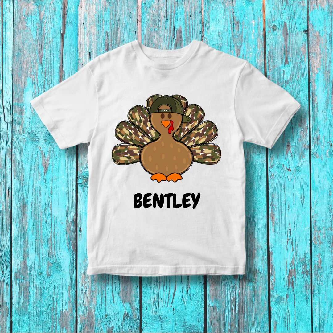 Camo Personalized Turkey | Kids T-Shirt Bar