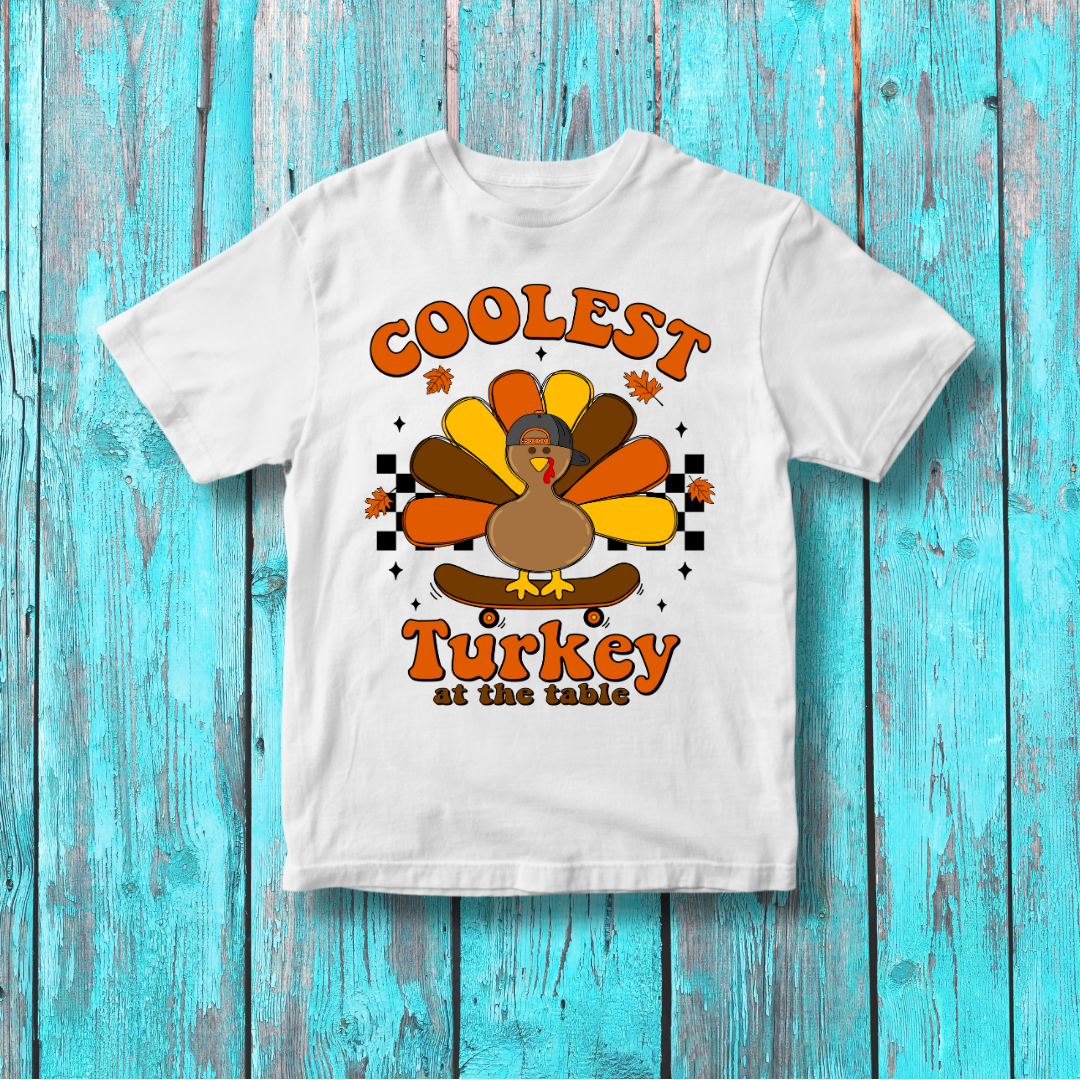 Coolest Turkey at the Table | Kids T-Shirt Bar