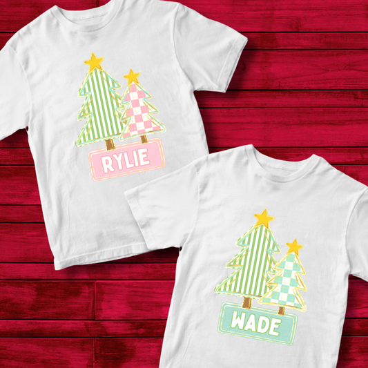 Personalized Cutie Christmas Trees | Kids T-Shirt Bar