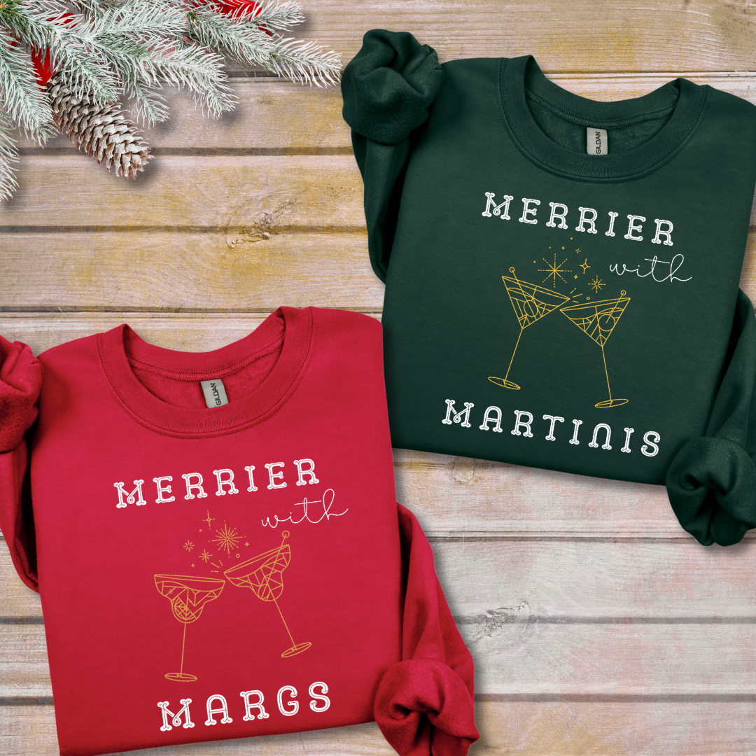 Merrier with Margs/Martinis Tee | T-Shirt Bar