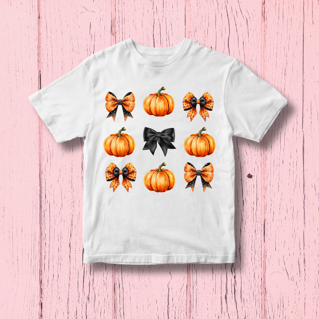 Pumpkins & Bows Coquette | Kids T-Shirt Bar