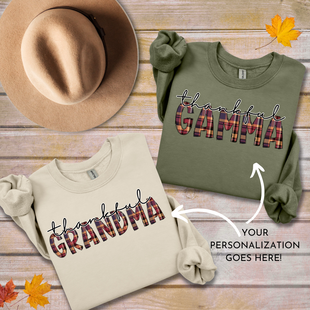 Thankful Custom Plaid Tee