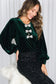 Emerald Velvet Bow Statement Top