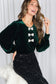 Emerald Velvet Bow Statement Top