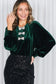 Emerald Velvet Bow Statement Top