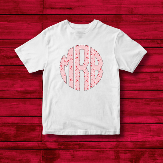 Candy Cane Monogram | Kids T-Shirt Bar