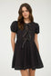 Black Puff Sleeve Mini Dress