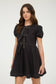 Black Puff Sleeve Mini Dress